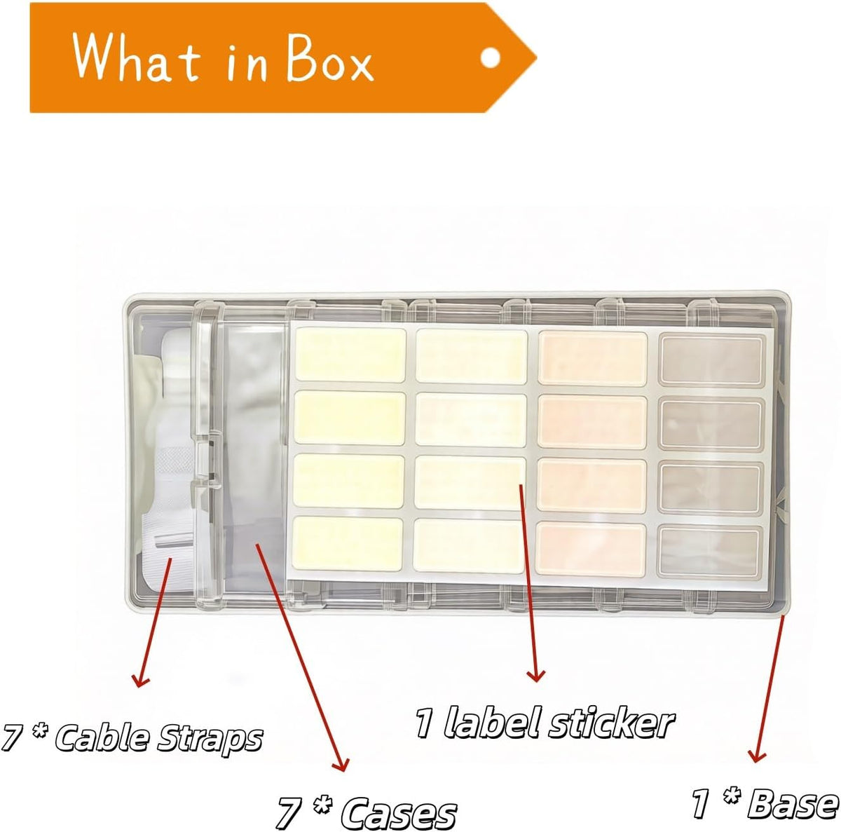 LO96 Kabel-Organizer-Box mit 7 Fächern und Kabelbindern
