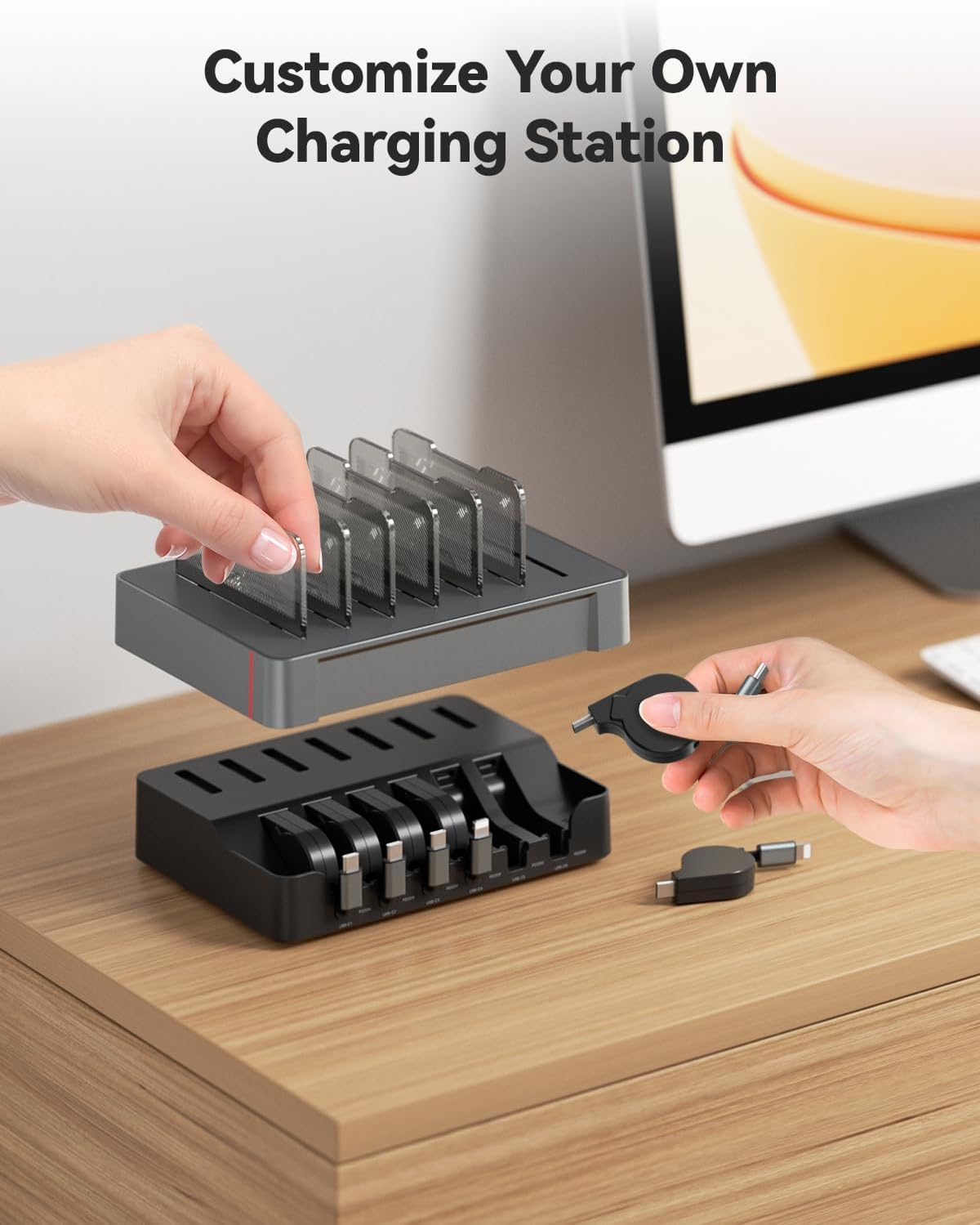 HomeHub H1 Pro Ladestation 120W mit 6 Ports Grau