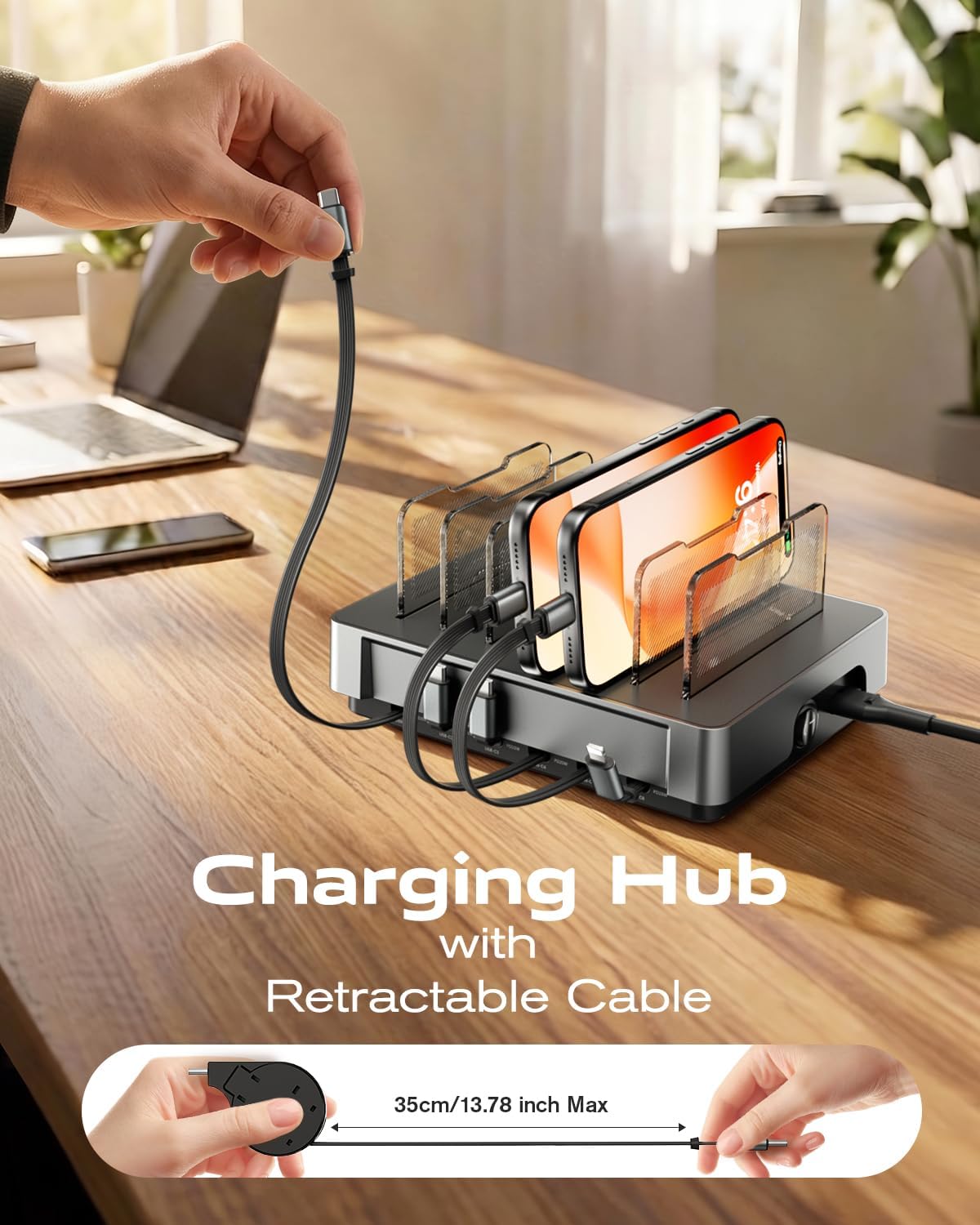HomeHub H1 Pro Ladestation 120W mit 6 Ports Grau