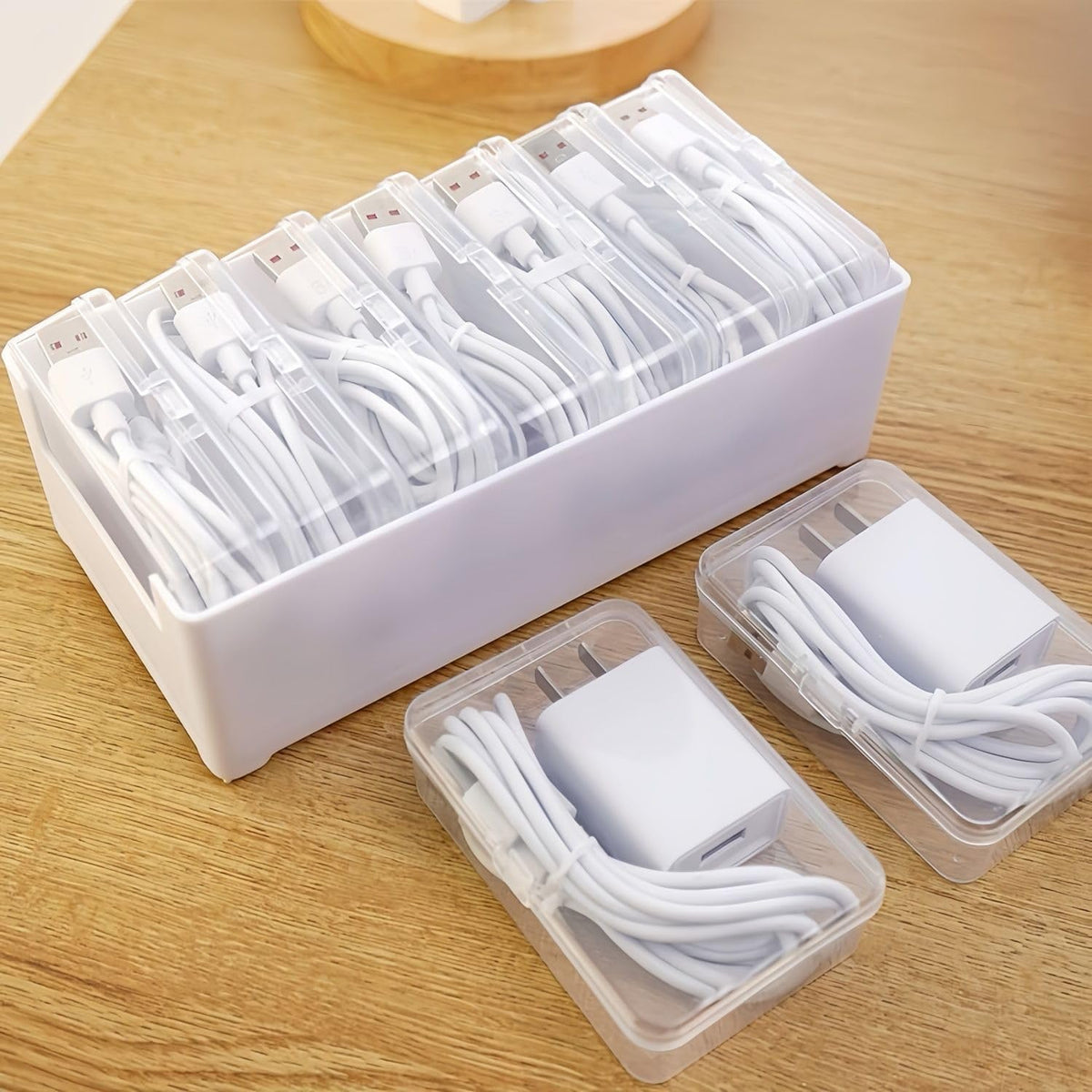 LO96 Kabel-Organizer-Box mit 7 Fächern und Kabelbindern
