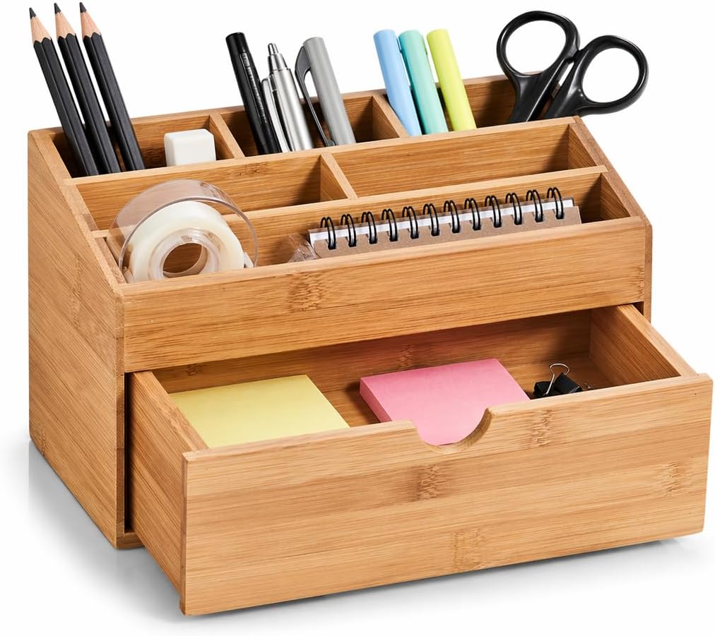 Hausleben Bambus-Schreibtisch-Organizer | 6 Fächer